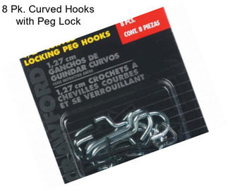 8 Pk. Curved Hooks with Peg Lock