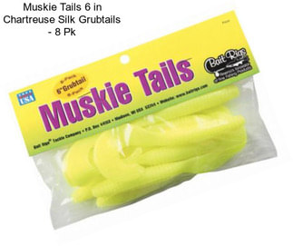 Muskie Tails 6 in Chartreuse Silk Grubtails - 8 Pk