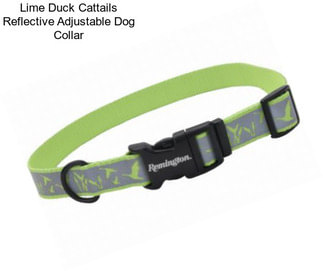 Lime Duck Cattails Reflective Adjustable Dog Collar