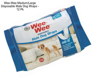 Wee-Wee Medium/Large Disposable Male Dog Wraps - 12 Pk