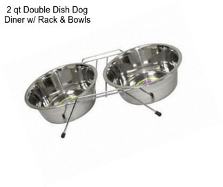 2 qt Double Dish Dog Diner w/ Rack & Bowls