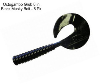 Octogambo Grub 8 in Black Musky Bait - 6 Pk