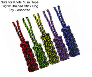 Nuts for Knots 16 in Rope Tug w/ Braided Stick Dog Toy - Assorted