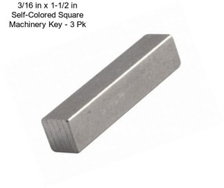 3/16 in x 1-1/2 in Self-Colored Square Machinery Key - 3 Pk