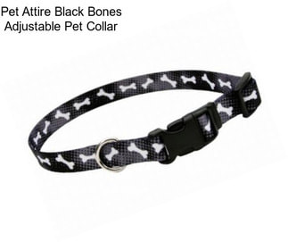 Pet Attire Black Bones Adjustable Pet Collar