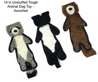 14 in Unstuffed Tough Animal Dog Toy - Assorted