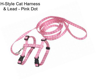 H-Style Cat Harness & Lead - Pink Dot