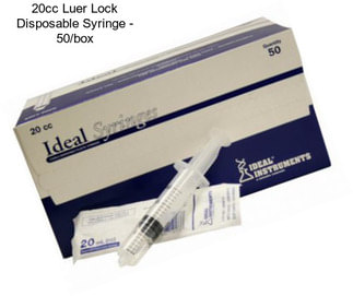 20cc Luer Lock Disposable Syringe - 50/box