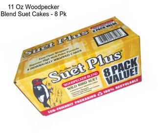 11 Oz Woodpecker Blend Suet Cakes - 8 Pk