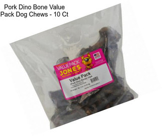 Pork Dino Bone Value Pack Dog Chews - 10 Ct