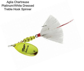 Aglia Chartreuse Platinum/White Dressed Treble Hook Spinner