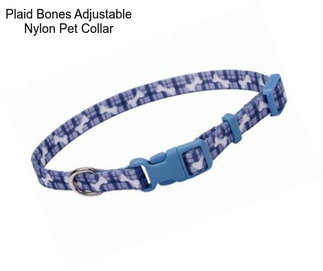 Plaid Bones Adjustable Nylon Pet Collar