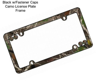 Black w/Fastener Caps Camo License Plate Frame