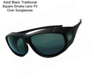 Adult Black Traditional Square Smoke Lens Fit Over Sunglasses