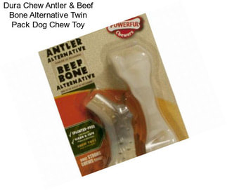 Dura Chew Antler & Beef Bone Alternative Twin Pack Dog Chew Toy