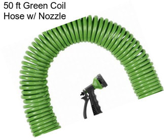 50 ft Green Coil Hose w/ Nozzle