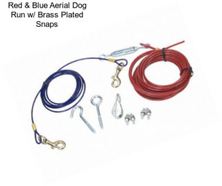 Red & Blue Aerial Dog Run w/ Brass Plated Snaps
