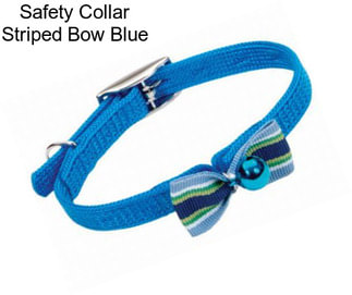 Safety Collar Striped Bow Blue