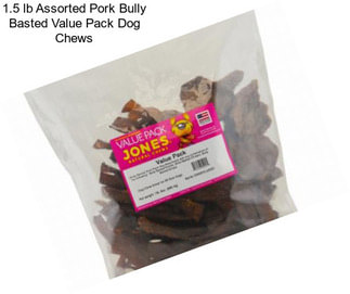 1.5 lb Assorted Pork Bully Basted Value Pack Dog Chews
