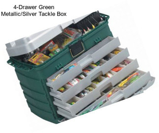 4-Drawer Green Metallic/Silver Tackle Box