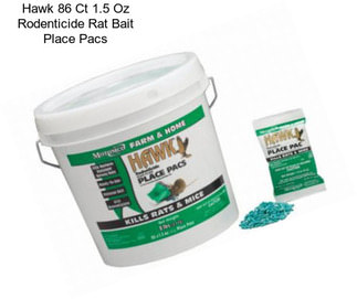 Hawk 86 Ct 1.5 Oz Rodenticide Rat Bait Place Pacs