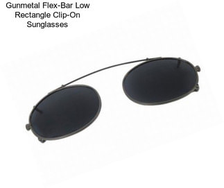 Gunmetal Flex-Bar Low Rectangle Clip-On Sunglasses