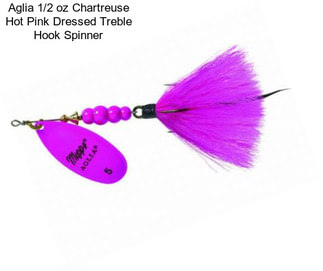 Aglia 1/2 oz Chartreuse Hot Pink Dressed Treble Hook Spinner