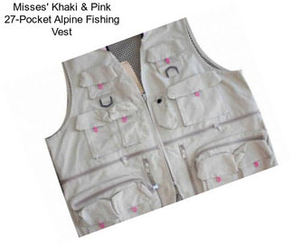 Misses\' Khaki & Pink 27-Pocket Alpine Fishing Vest