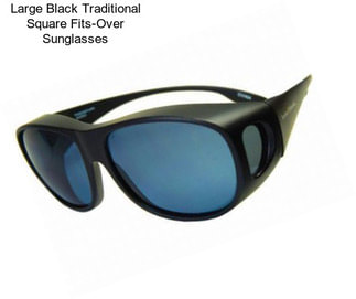 Large Black Traditional Square Fits-Over Sunglasses