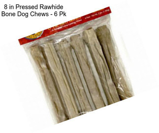 8 in Pressed Rawhide Bone Dog Chews - 6 Pk