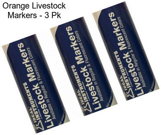 Orange Livestock Markers - 3 Pk