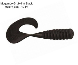 Mogambo Grub 6 in Black Musky Bait - 10 Pk