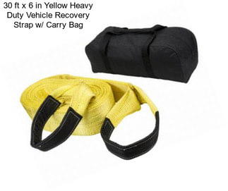 30 ft x 6 in Yellow Heavy Duty Vehicle Recovery Strap w/ Carry Bag
