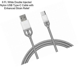 6 Ft. White Double Injected Nylon USB Type-C Cable with Enhanced Strain Relief