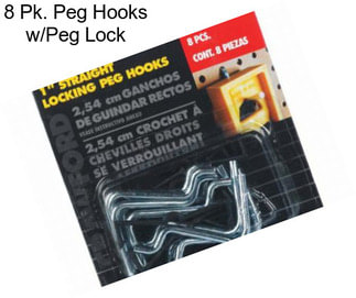 8 Pk. Peg Hooks w/Peg Lock