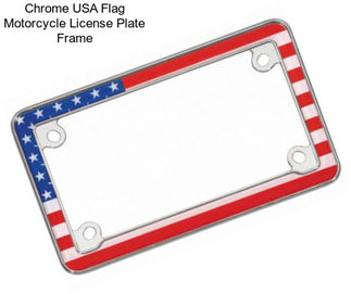 Chrome USA Flag Motorcycle License Plate Frame