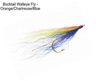 Bucktail Walleye Fly - Orange/Chartreuse/Blue