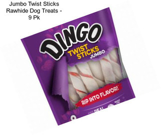 Jumbo Twist Sticks Rawhide Dog Treats - 9 Pk