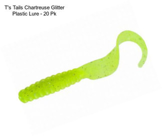 T\'s Tails Chartreuse Glitter Plastic Lure - 20 Pk