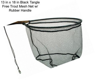 13 in x 18 in Black Tangle Free Trout Mesh Net w/ Rubber Handle