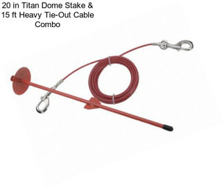 20 in Titan Dome Stake & 15 ft Heavy Tie-Out Cable Combo