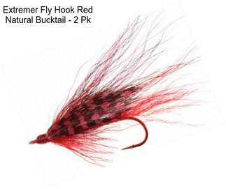 Extremer Fly Hook Red Natural Bucktail - 2 Pk