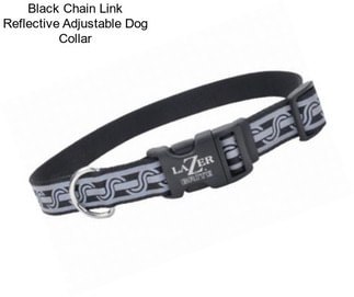 Black Chain Link Reflective Adjustable Dog Collar