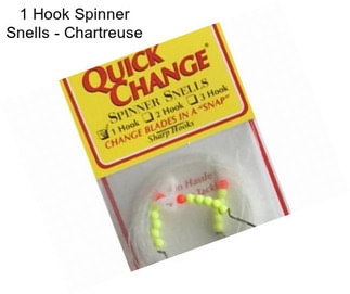 1 Hook Spinner Snells - Chartreuse