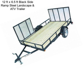 12 ft x 6.5 ft Black Side Ramp Steel Landscape & ATV Trailer