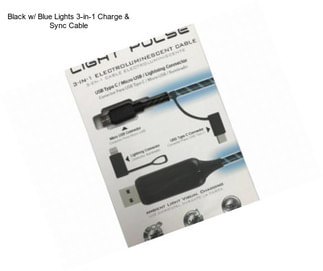 Black w/ Blue Lights 3-in-1 Charge & Sync Cable