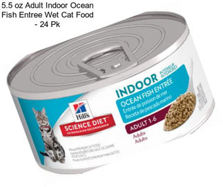 5.5 oz Adult Indoor Ocean Fish Entree Wet Cat Food - 24 Pk