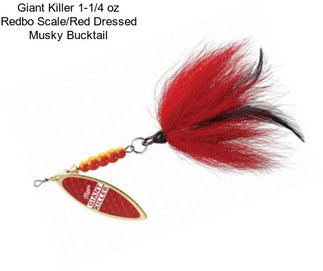 Giant Killer 1-1/4 oz Redbo Scale/Red Dressed Musky Bucktail