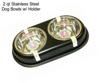 2 qt Stainless Steel Dog Bowls w/ Holder