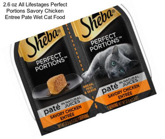 2.6 oz All Lifestages Perfect Portions Savory Chicken Entree Pate Wet Cat Food